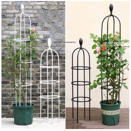 Penyangga Round Obelisk 120cm - warna Hitam/Putih