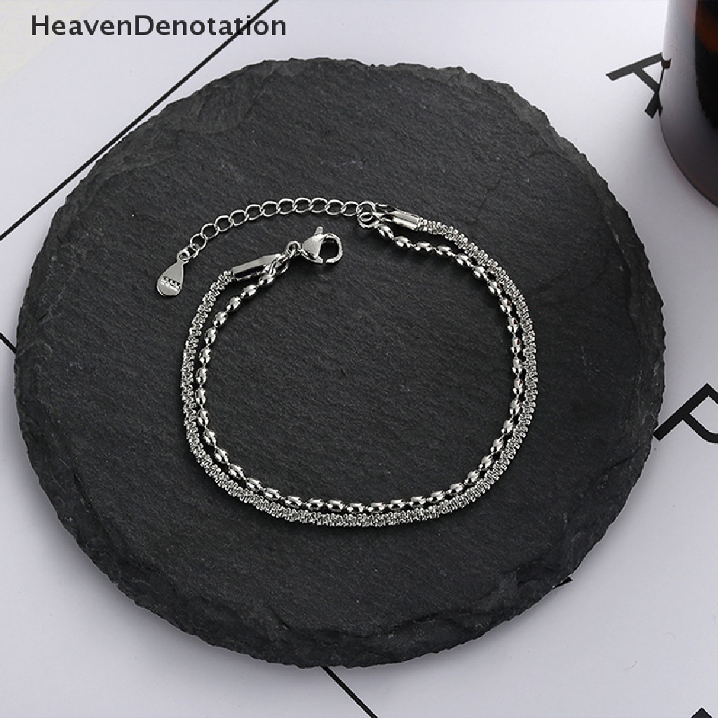 [HeavenDenotation] Mode Baru Double Layer Gelang Manik-Manik Indah Sederhana Wanita Adjustable Gelang Bangle Halus Fashion Perhiasan Aksesoris Hadiah Pesta Pernikahan HDV