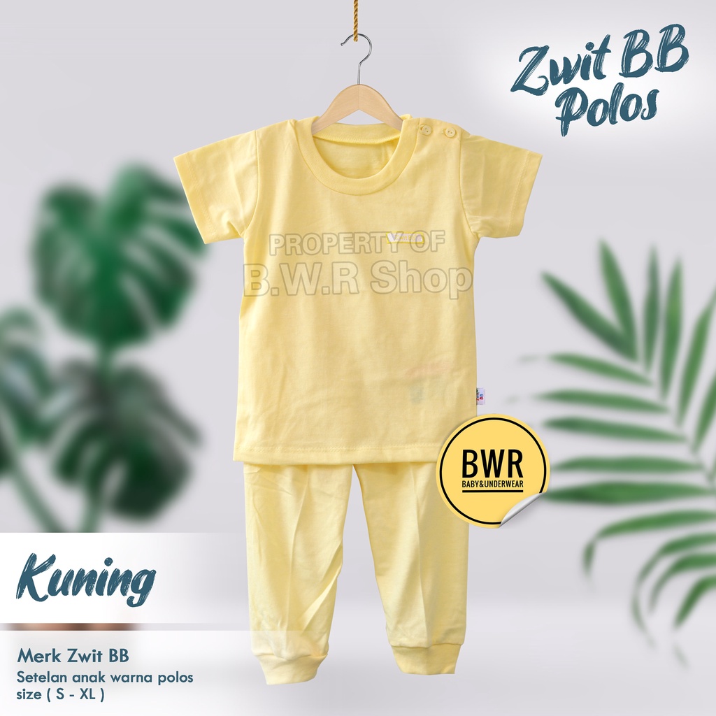 CPR Setelan Zwit BB WARNA POLOS / Setelan Anak Bayi Unisex Kaos Pendek Celana Panjang | Bwr