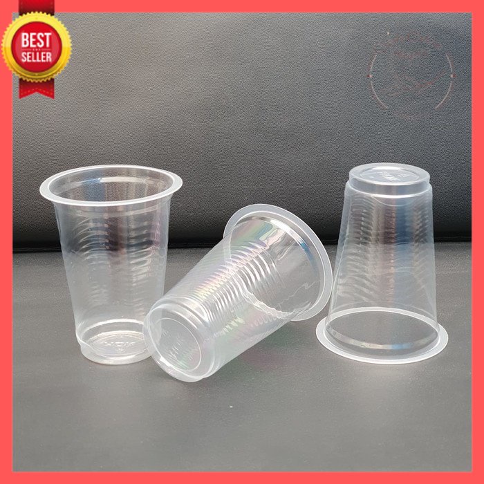 GOS -C406- 1 PCS Gelas Plastik Aqua 220ml - Gelas Plastik Bening Satuan - Gelas Kopi 220ml