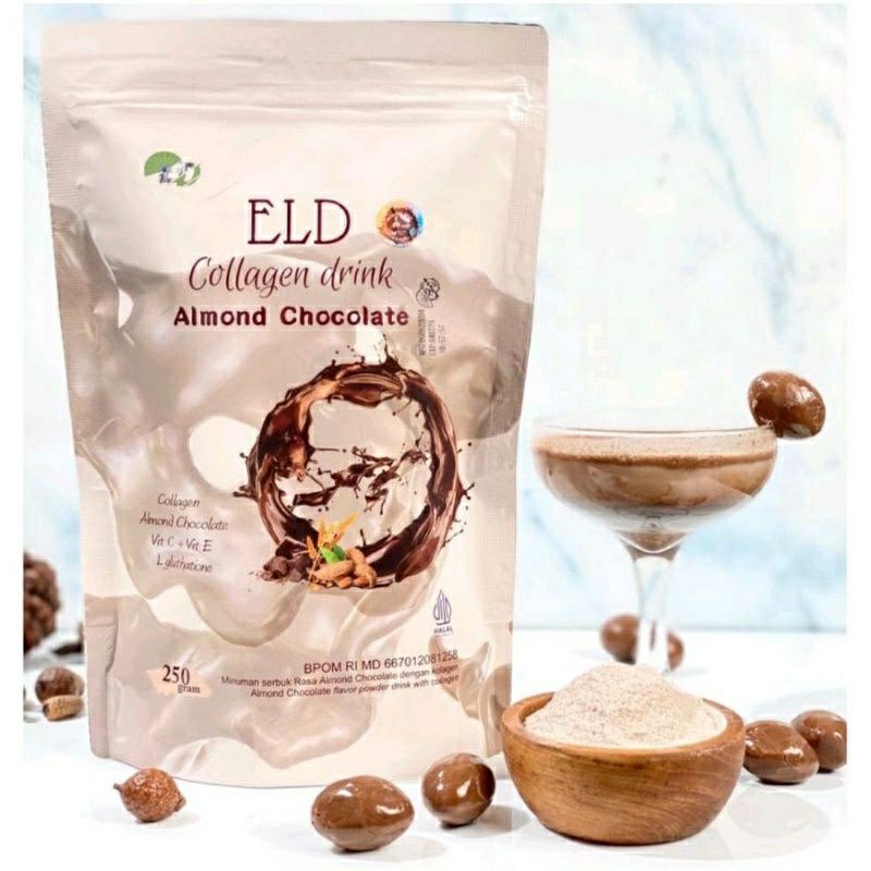 ELD Collagen Drink Rasa Almond Chocolate 250 gram / minuman pelangsing dan pemutih badan