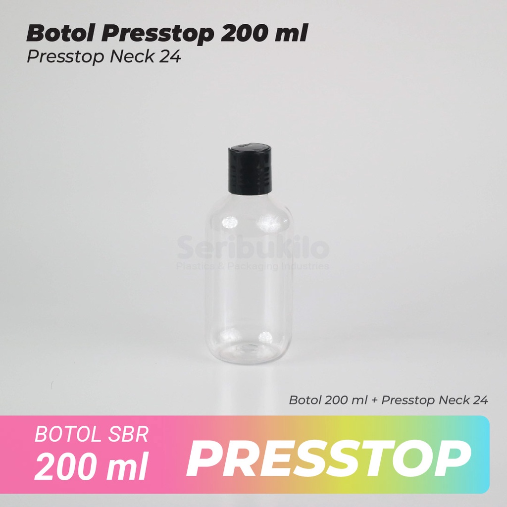 Botol Presstop SBR 200 ml / Botol PET 200 ml Presstop/Disctop SBR