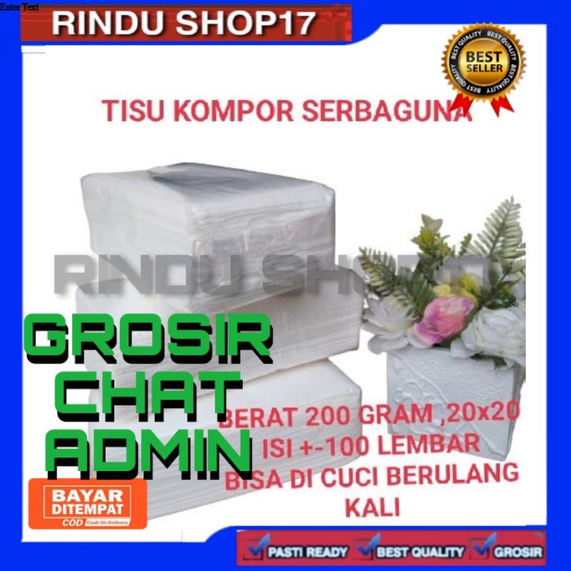 (RS)TISU KOMPOR ISI 6 PACK BERAT 200 GRAM TISU AJAIB TISU CUCI ULANG