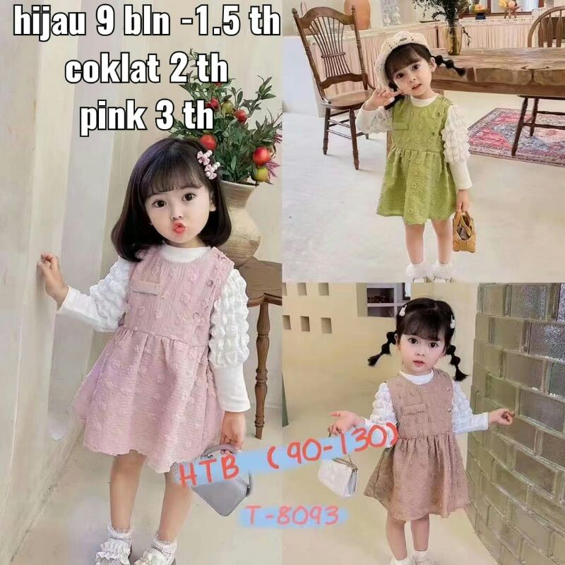 DRESS ANAK IMPORT | Korean style Gaun anak Perempuan Lengan Balon