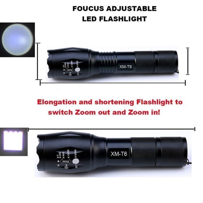 FMFIT Osram Tactical / Senter LED CREE XM-L2 8000 Lumens 5 Mode with Baterai