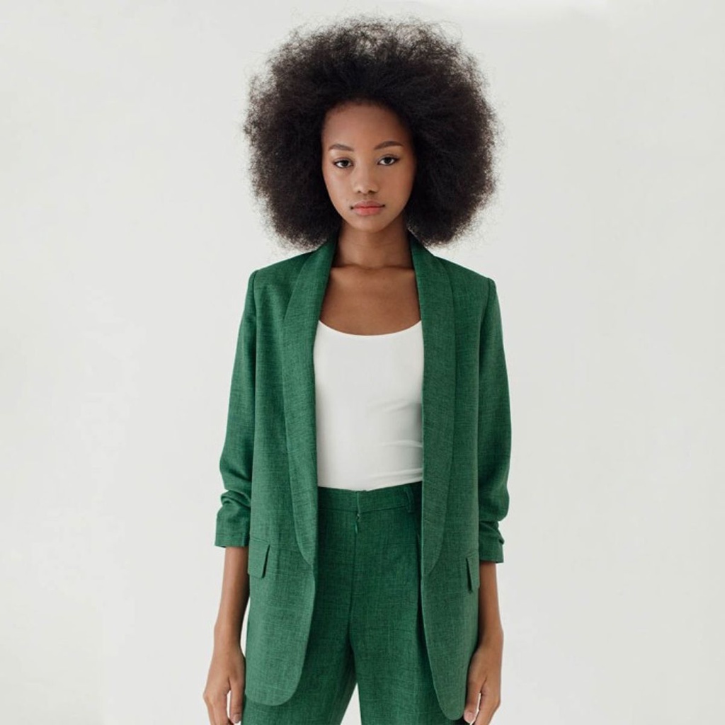 BLAZER JAS WANITA HIJAU EMERALD CU47 NYRA S M L XL XXXXL/5L XXXL/4L XXL BLEZER PREMIUM KERJA KANTOR 