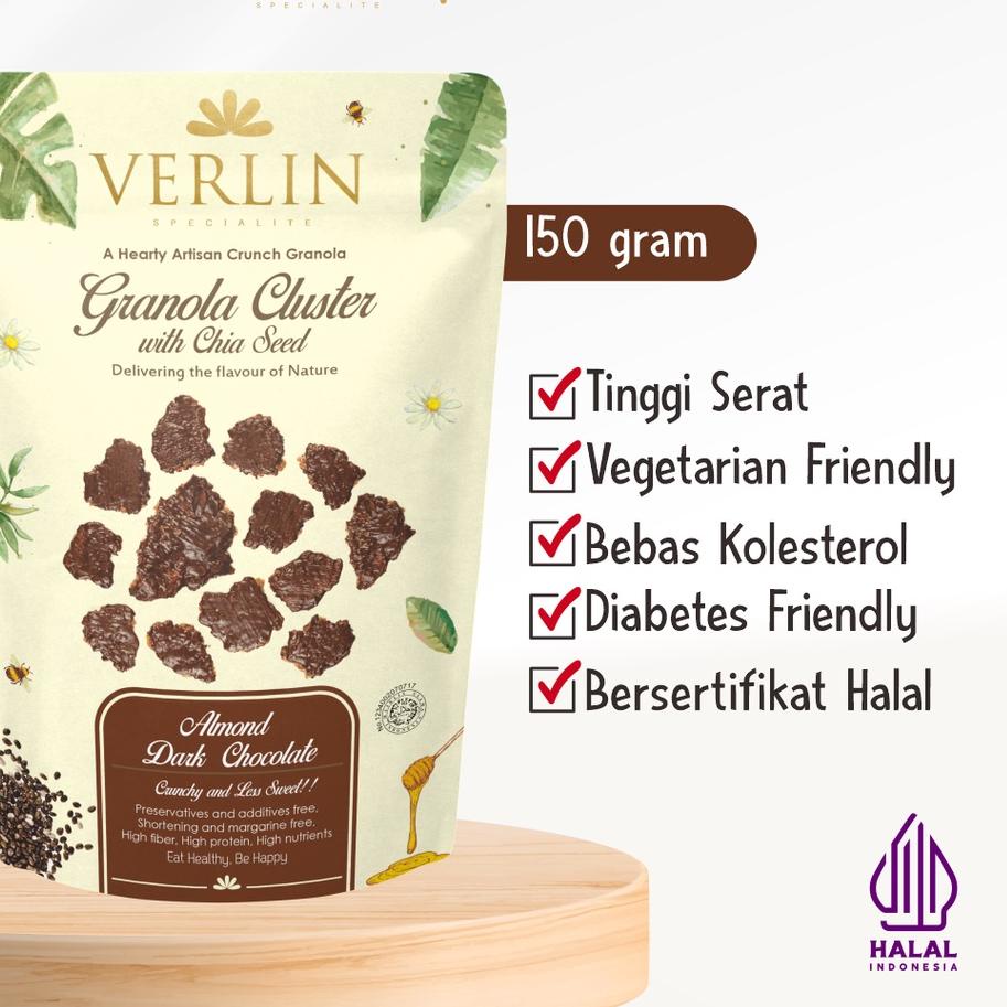 

✻ Verlin Granola Cluster Almond Dark Chocolate 150gr ➭