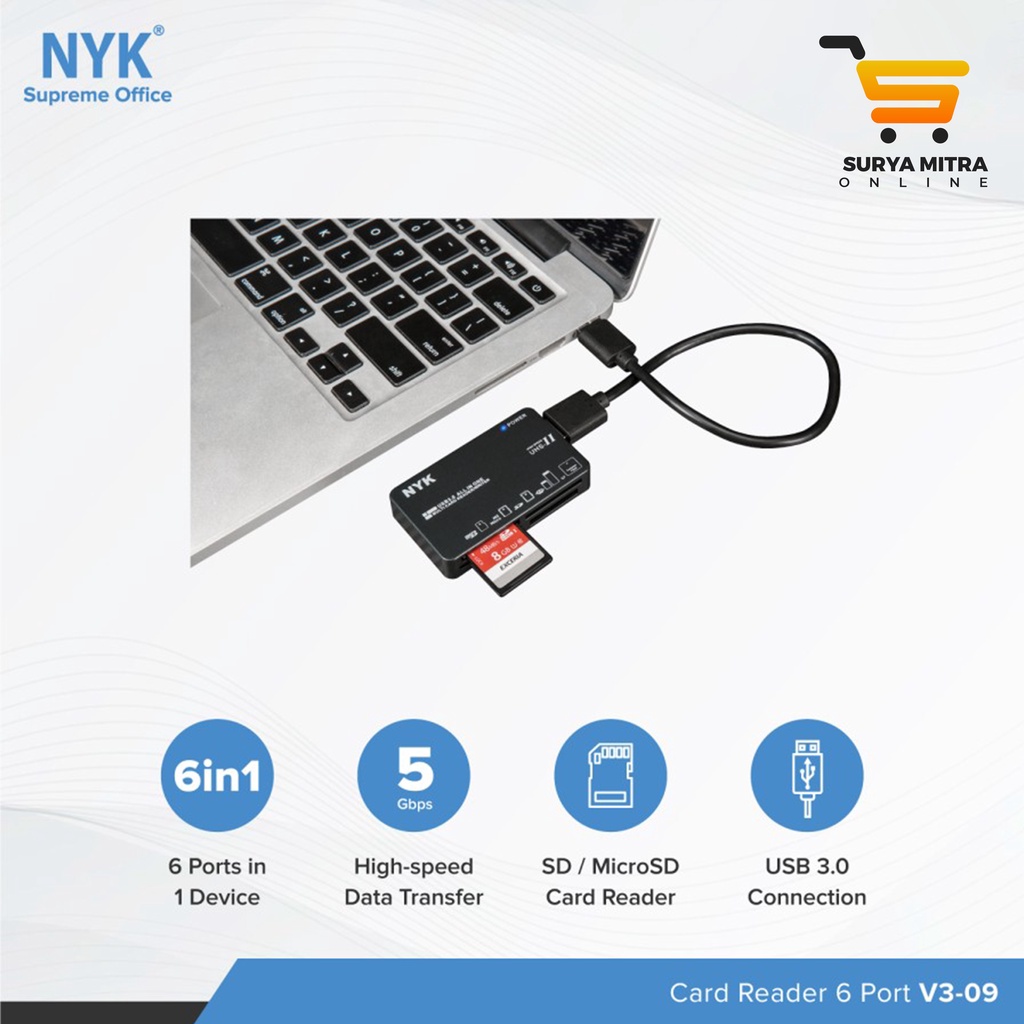 Card Reader NYK 6 SLOT Usb 3.0 C3-09 V3-09  NYK Card Reader 6 Slot