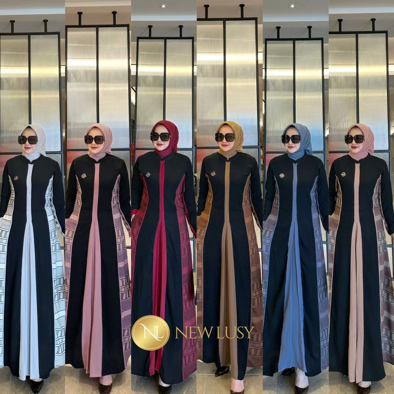aswan dress ORI new lusy/gamis new Lusy terbaru 2023/ gamis lebaran 2023/gamis aswan jetblack otoman