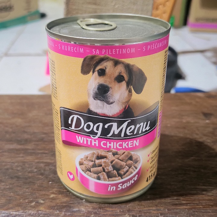 EXPEDISI ( 20 KALENG / 1 DUS ) Makanan Anjing Dog Menue With Chicken In Sauce 415G Wet Food