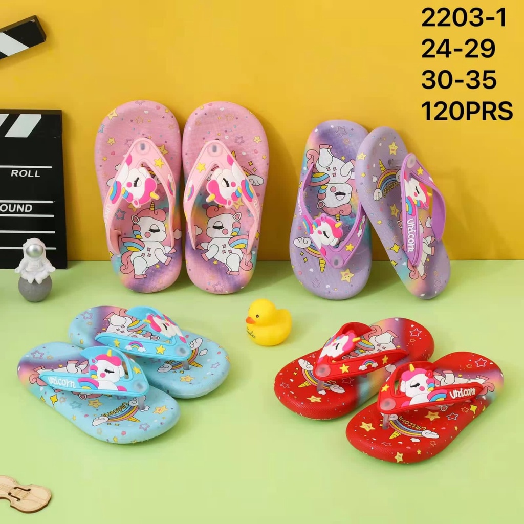 Sandal Jepit Anak Perempuan Unicorn Rainbow  Winola Collection WNL 2203-1