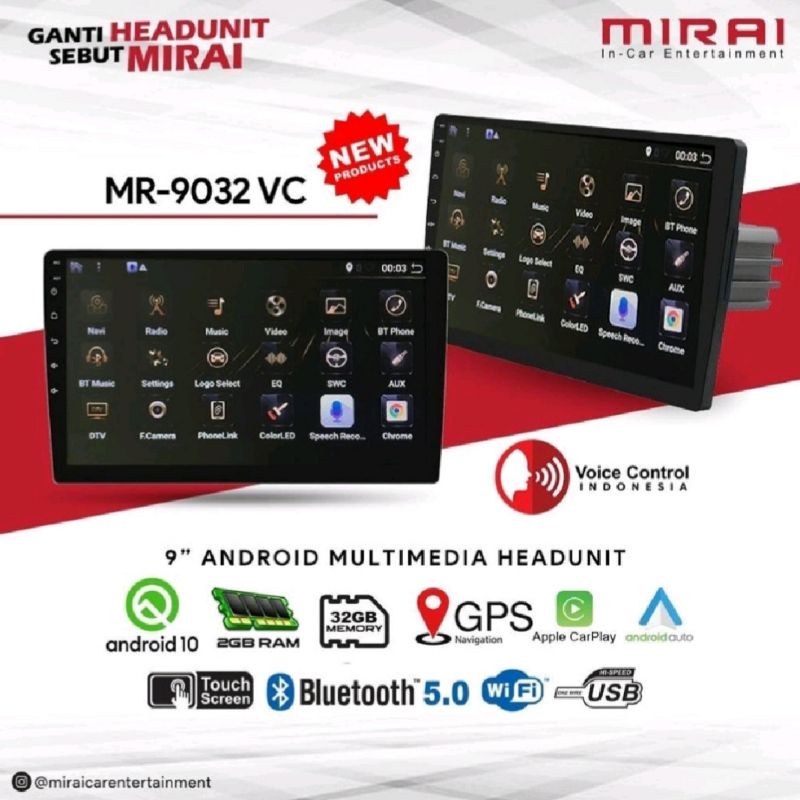 HEAD UNIT ANDROID MIRAI 9032VC YARIS LAMA