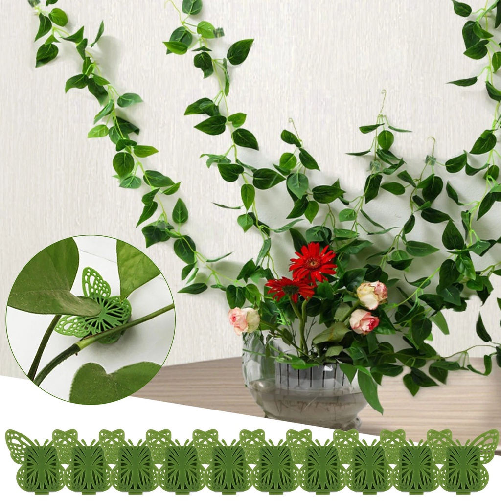 10pcs Butterfly Plant Climbing Wall Clips Self-Adhesive Garden Plant Climbing Growth Fixer Untuk Tanaman Rambat