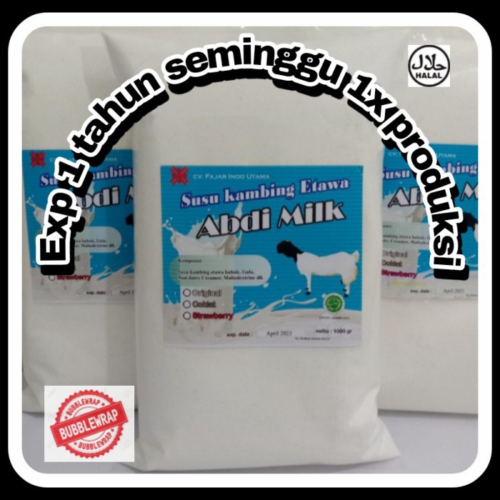 

[ COD ] SUSU BUBUK KAMBING ETAWA 1KG RASA ORIGINAL,STRAWBERRY,COKLAT,NON SUGAR - original