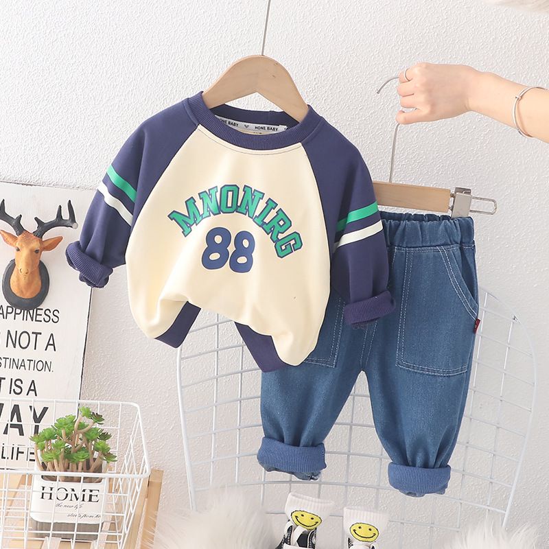 Setelan premium anak MOTIF ANGKA 88 / baju bayi ala korea usia 6 bulan - 5 tahun / pakaian unisex -babylovanta