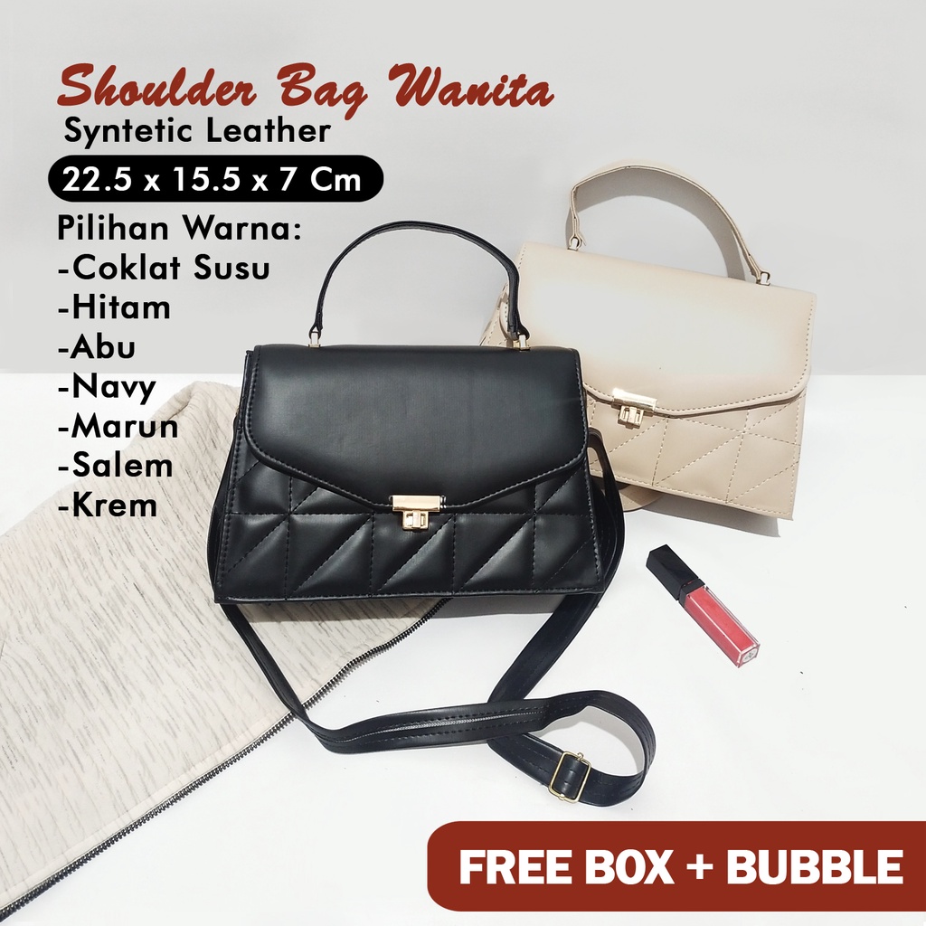 Tas wanita sling bag polos shoulder bag tas selempang remaja tali panjang tas pesta kondangan cewek hand bag kulit sintetis