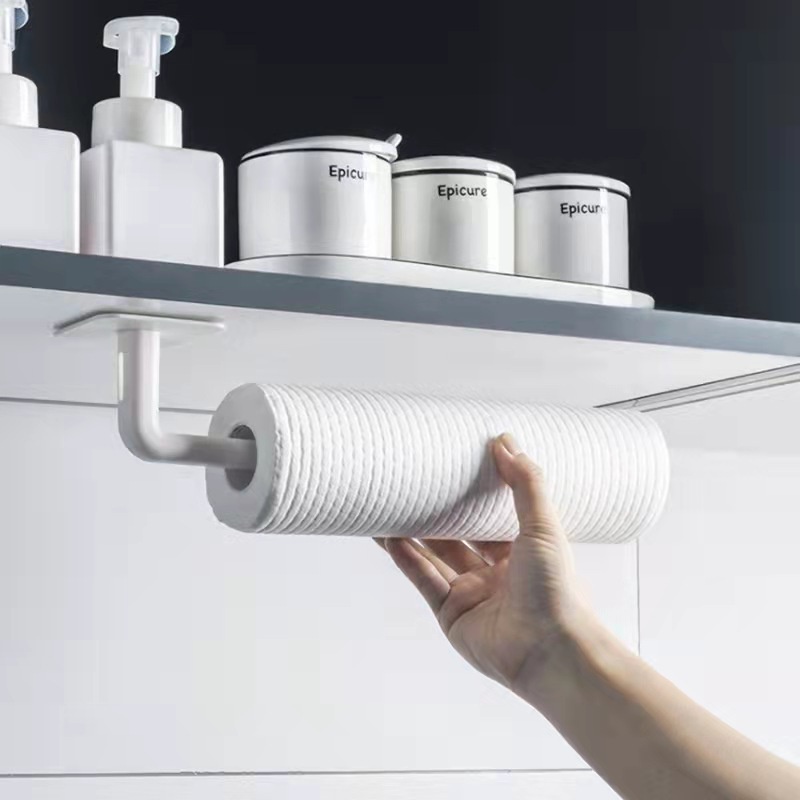 Gantungan Kunci Penyimpanan Aksesoris Tutup Panci Talenan Rak Serbaguna Perhiasan Hook Rack Cling Film Roll Paper Storage Hooks Kait Perekat Kuat Berbentuk L