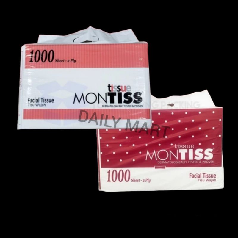 Tissue Montiss 1000 Sheet / Tissue Facial 2 Play 1000 Sheet