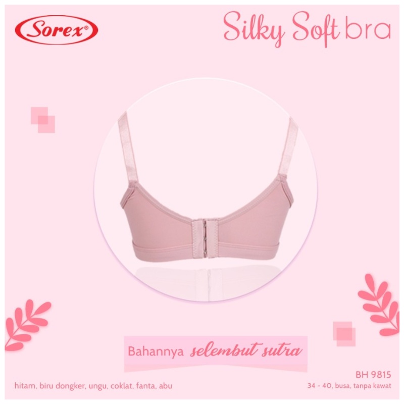 Sorex Silky Soft Bra Bra Cup Besar Tanpa Kawat Busa Kait 3 Pakaian Dalam Wanita BH 9815 Beha Sorex
