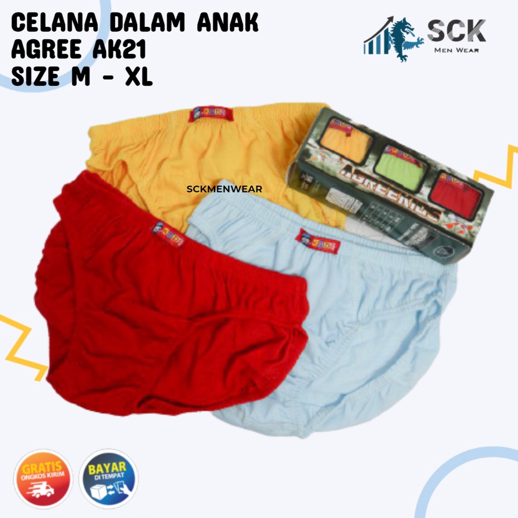 [ISI 3] CD Anak AGREE 021 Aneka Warna / Pakaian Dalam Anak AGREE Kids / AK 21 - sckmenwear GROSIR