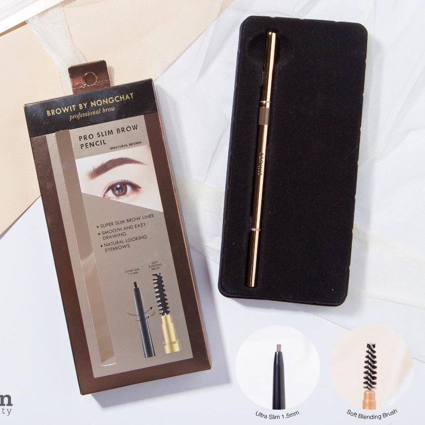 ☚ Browit Pro Slim Brow Pencil By Nongchat | Pensil Alis by Nongchat Eyebrow Pencil ❃