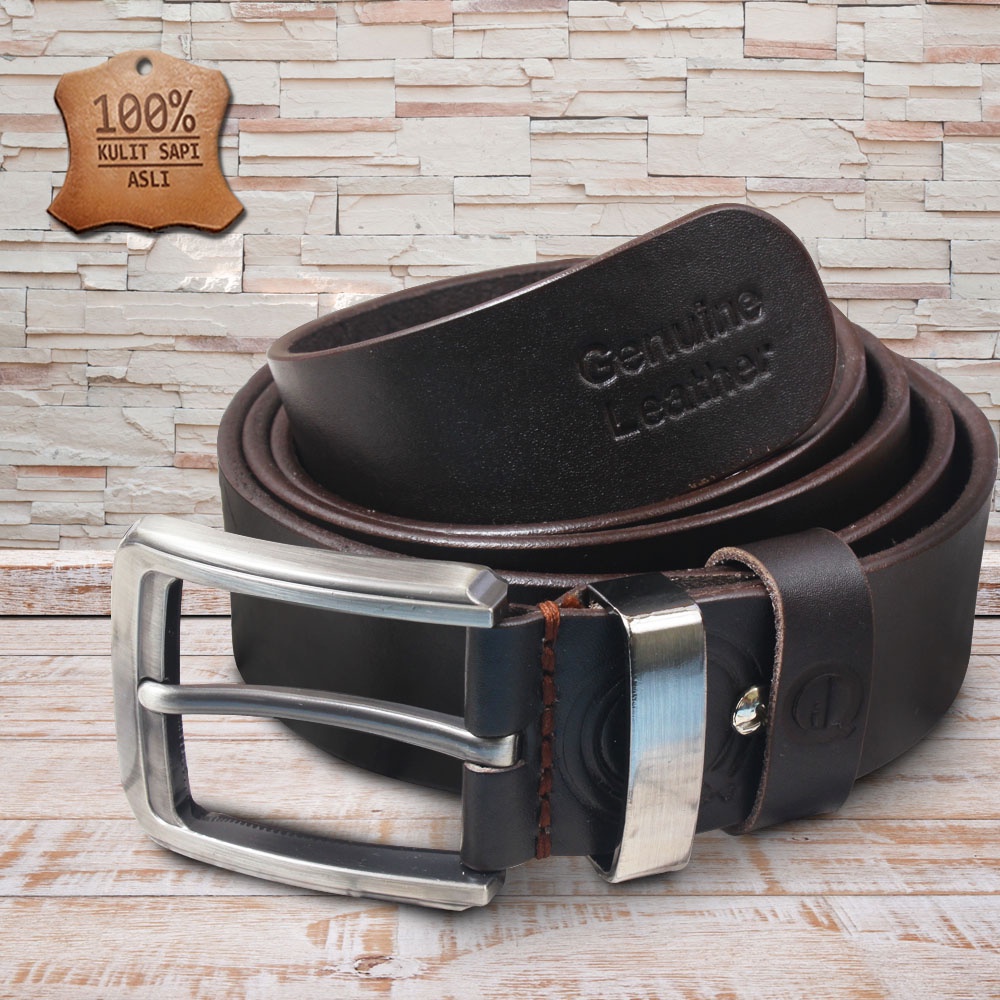 Ikat Pinggang Bahan Kulit Sapi Asli Sabuk Gesper Kulit 100% Genuine Leather Belt MATTEA SQ JARUM KUALITAS TERJAMIN MEMUASKAN BISA COD