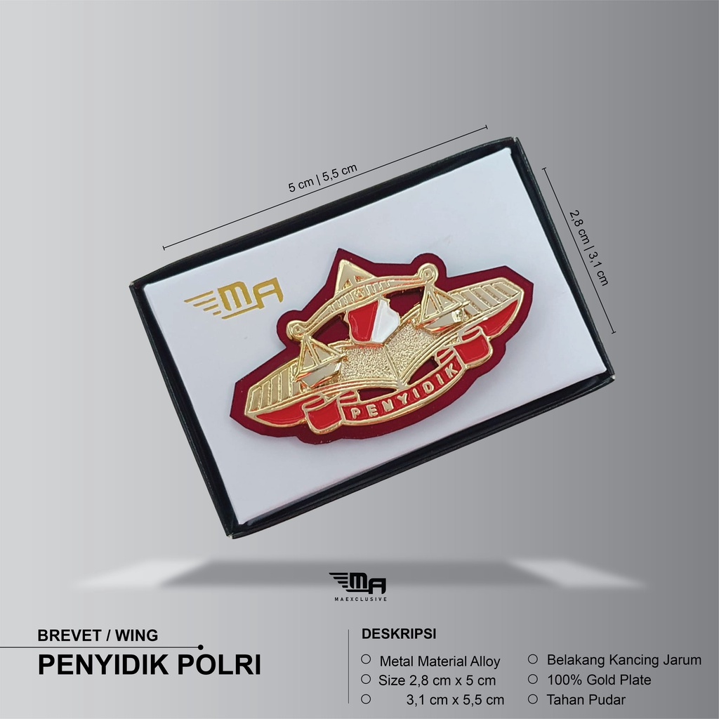 WING PENYIDIK POLRI PDH BREVET BRIVET PIN PENYIDIK POLRI