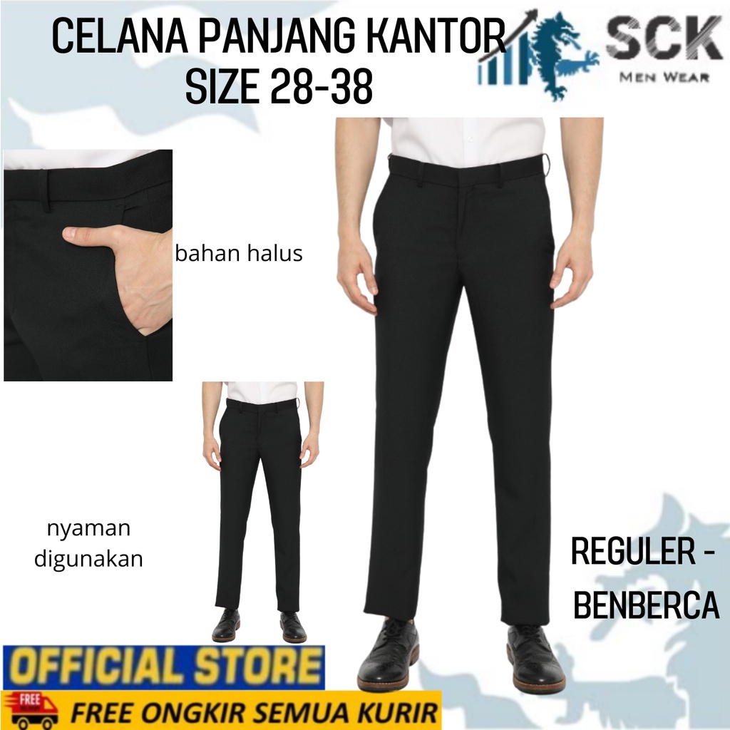 Celana Panjang Pria BENBERCA KANTOR SLIM kuran 28-38 / Pakaian Kerja Formal Laki-laki / Bawahan Basic Halus - sckmenwear GROSIR