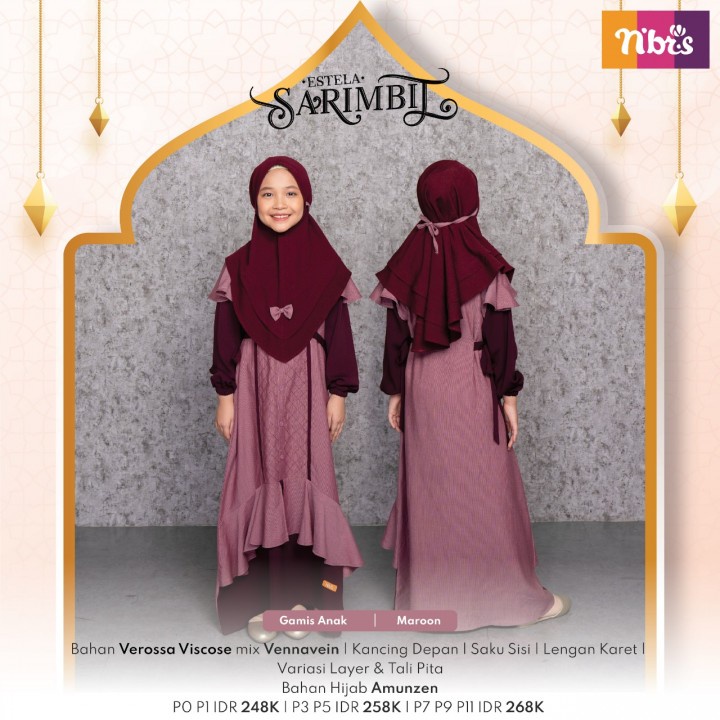 SARIMBIT ESTELA NIBRAS MAROON 2023 SARIMBIT TERBARU SARIMBIT SARIMBIT NIBRAS SARIMBIT KELUARGA