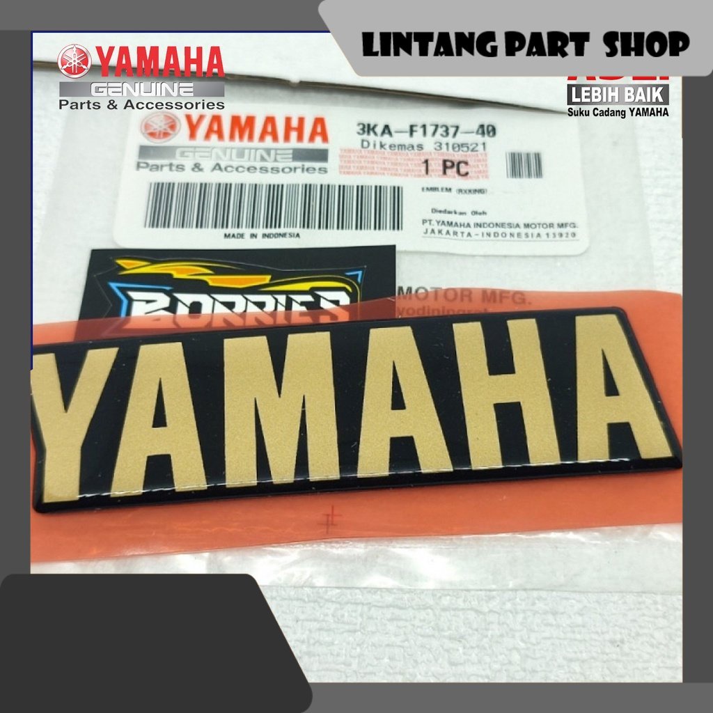 Emblem logo stiker box bok tutup aki rxking rx king 2001 2002 Warna Gold original 3KA-F1737-40