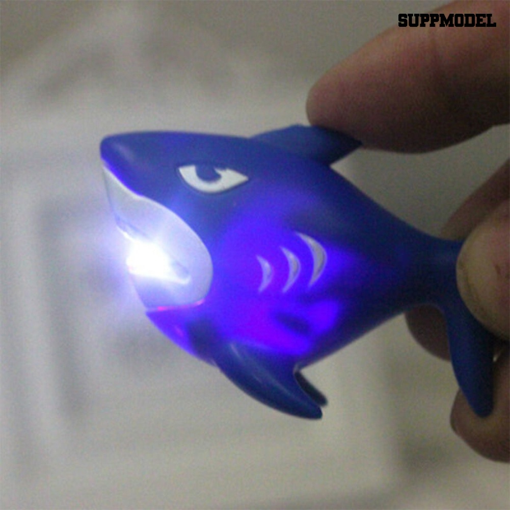[SM] Hiu Animal Pendant Lampu LED Suara Mini Torch Gantungan Kunci Tempat Kunci Tas Ornamen