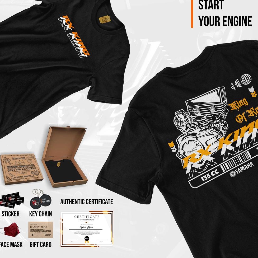 MURAH MERIAH Kaos Kode RX KING-WHITE ENGINE 2 Kaos Motor Kaos CB GL MP HONDA HARLEY 750 Classic Vesp