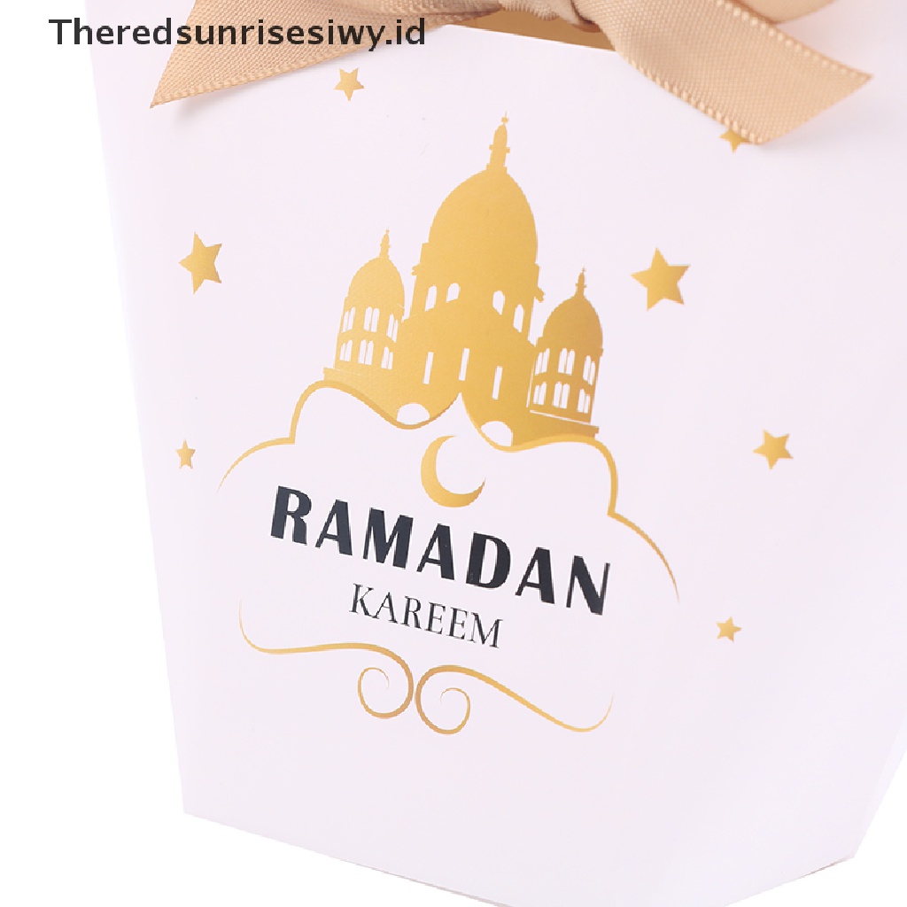 # Baju Lebaran # 10pcs Eid Mubarak Gift Box Ramadhan Kareem Candy Bags Dekorasi Festival Islami~