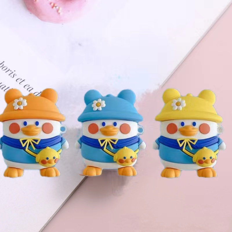 3d Lucu Kartun Hewan Topi Sekolah Ayam Bluetooth Earphone Case Lembut Silikon Cover Untuk Airpods1 2 i12 inpods 12 TWS Pelindung