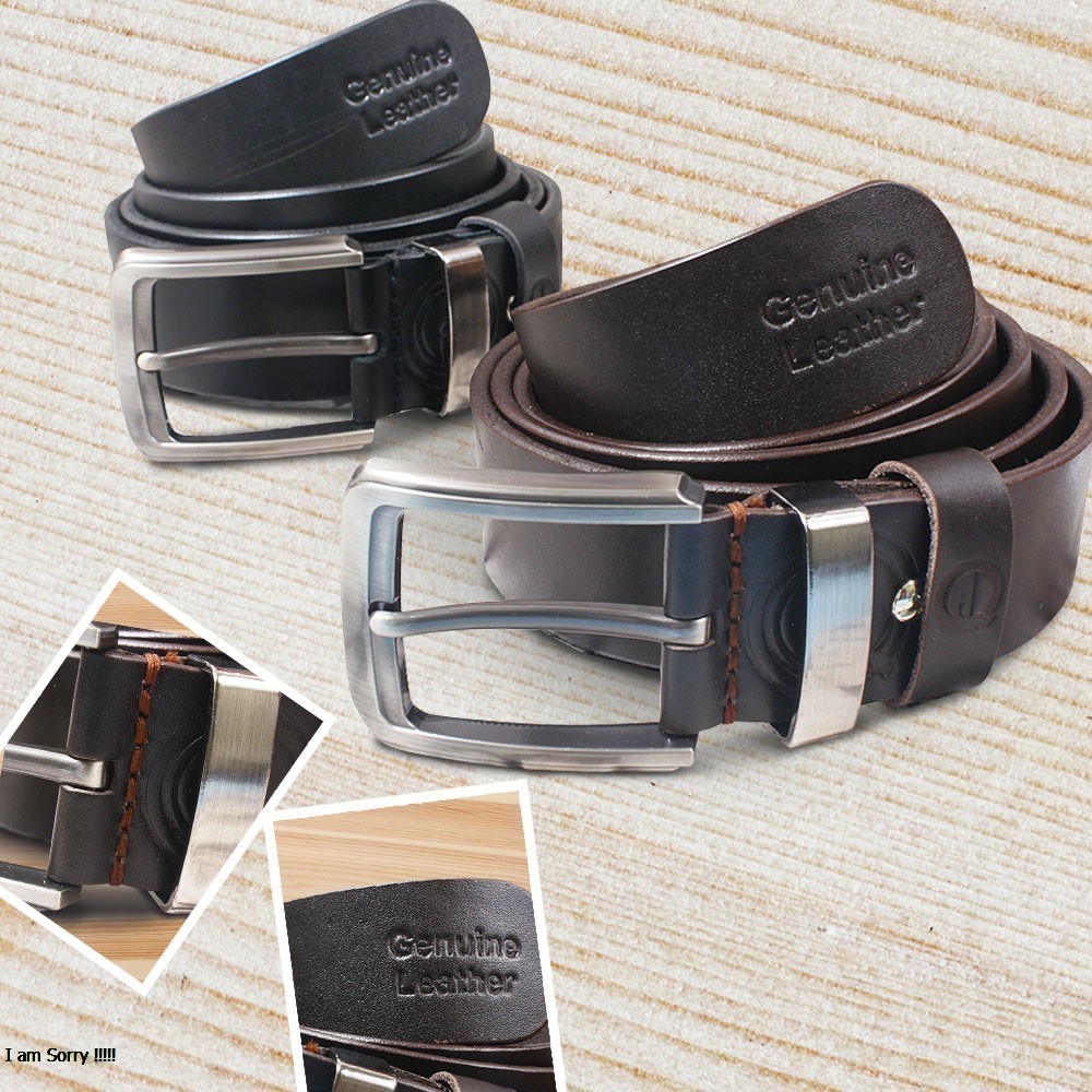 Ikat Pinggang Bahan Kulit Sapi Asli Sabuk Gesper Kulit 100% Genuine Leather Belt MATTEA SQ JARUM KUALITAS TERJAMIN MEMUASKAN BISA COD