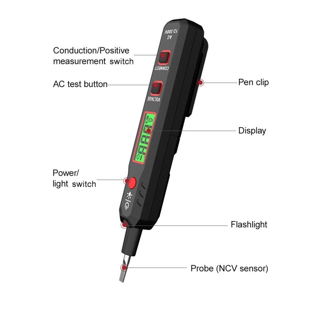 Lanfy Detektor Tegangan Listrik Test Pensil Dengan Senter Digital Tester Sirkuit Tester Indikator Tegangan Multimeter Digital Voltage Tester