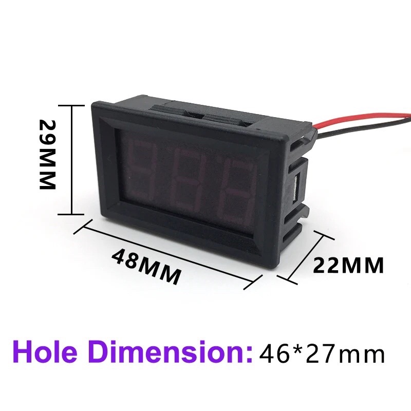 Voltmeter DC 3.5-30V Merah Biru Hijau 12V 24V Penguji Voltase Battery