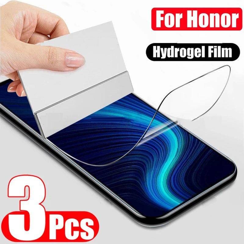 3pcs Untuk Huawei Honor50 60 70 8x9x X8 10 10i 20 Pro Lite HD Pelindung Layar Hydrogel Film Untuk Huawei P50 P40 P30 P20 Pro Lite