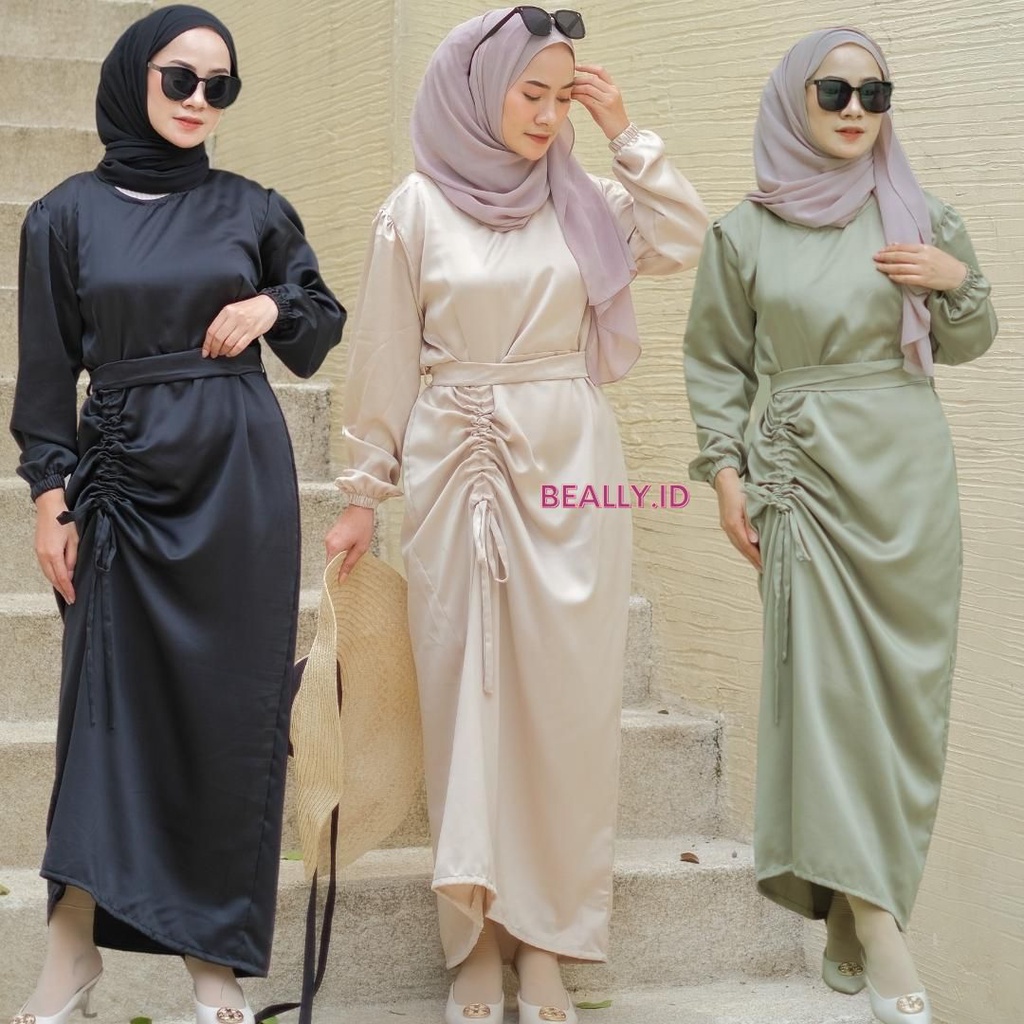 Arsda - Dress Serut Samping Paha | Dress Serut Satin | Dress Serut Kondangan