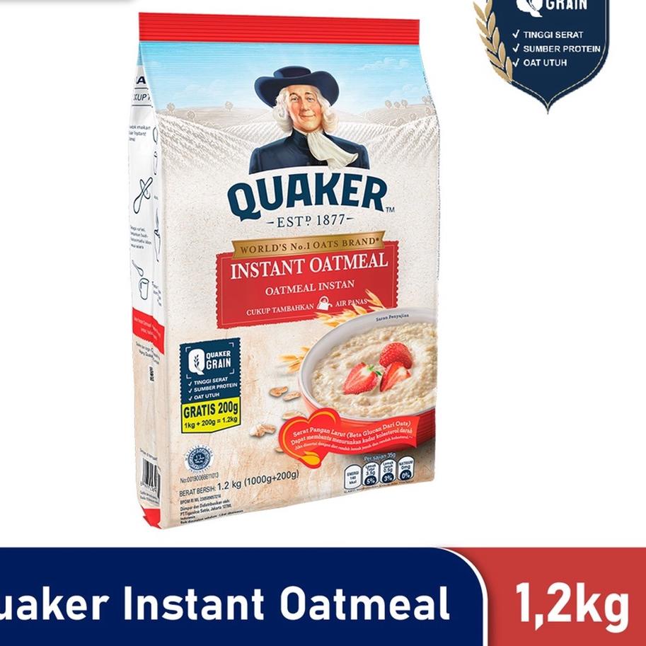 

☎ EXP MARET 2024 Quaker Oatmeal Instant 1.2kg / 1200gram / Quakers Oatmeal 1200gr /Quaker 1,2kg/1200 ֍