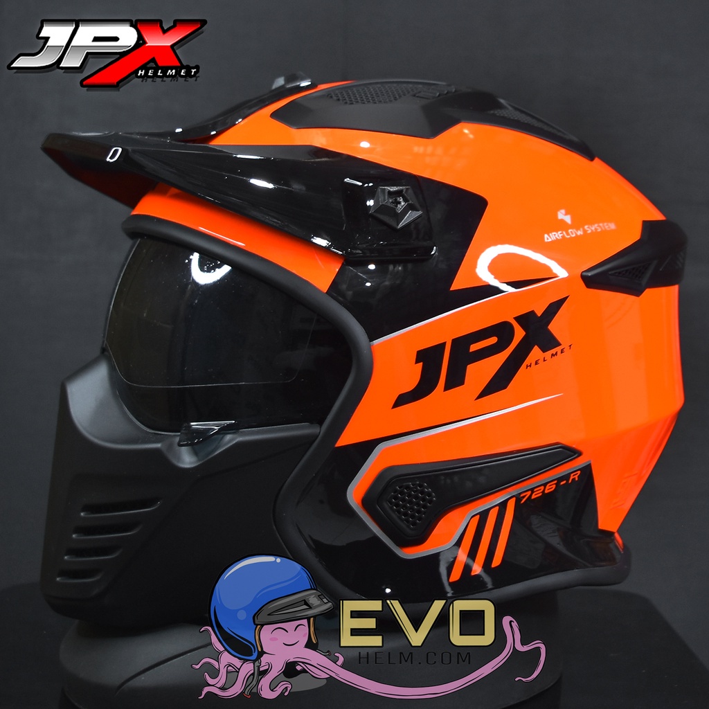 HELM JPX MOTOCEOSS_JPX MX 726R - FLUO RED GLOSS (ONGKIR 2 KG)