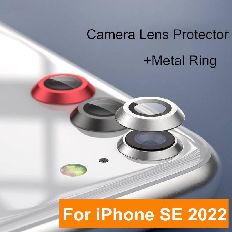 Pelindung Kamera Untuk Iphone7 8 Full Cover Lens Metal Ring+Kaca Untuk iPhone SE 2020 2022 se3 Lens Protective Cap