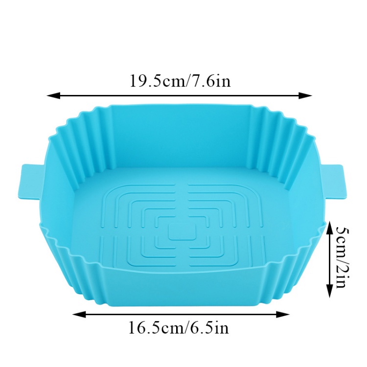 Air Fryer silicone pot wadah  besar bulat/persegi panjang pan keranjang basket baskom