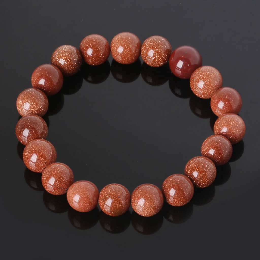 Gelang Natural Gold Sand Stone Lucky Bless Buddha