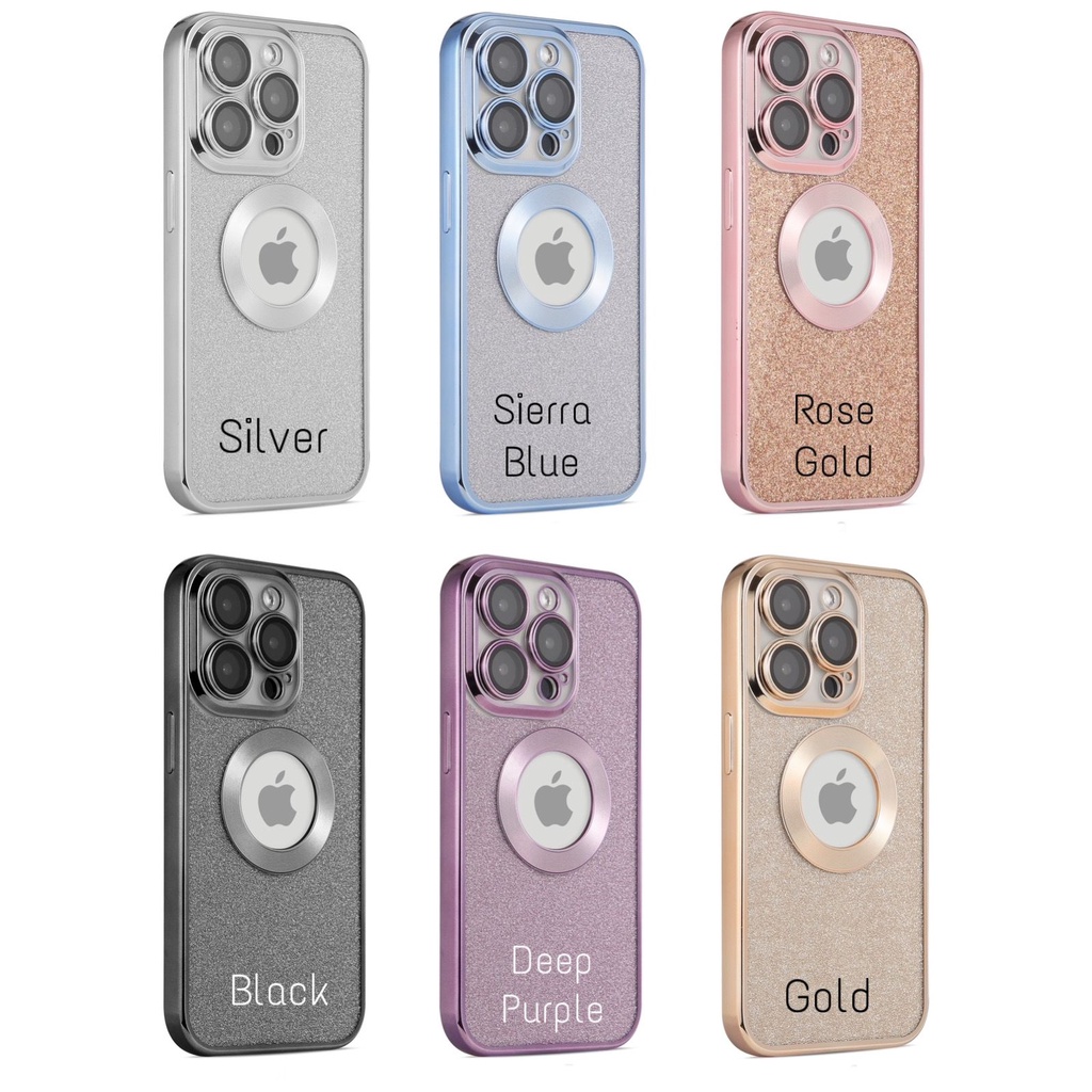 PREMIUM SOFT CHROME GLITER LUBANG LOGO iPhone 11 PRO MAX 12 PRO MAX 7+ XR 8+ XS MAX LENS LENSA GLASS CAMERA PROTECTOR HOLE APPLE Softcase Soft Case Silikon Silicone Jelly Hardcase