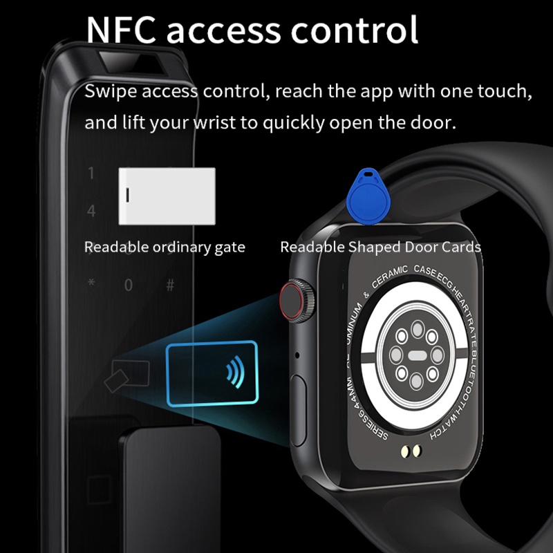 GARANSI❤️IWO Watch8 Max SERI 8 Smartwatch 1.85 inches Full Square Screen NFC Jam Tangan Pintar Pria Wanita