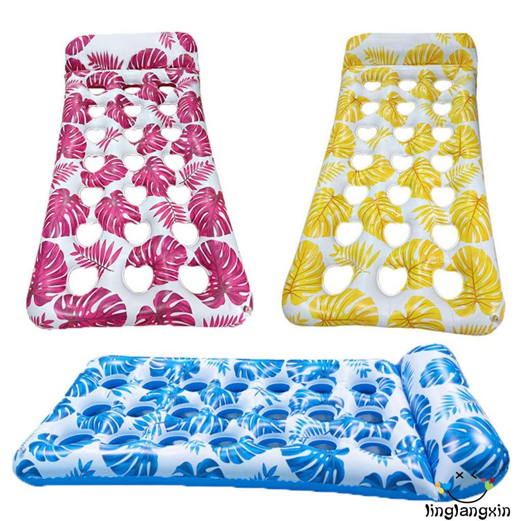Llx-pengapung Kolam Renang Tiup Kasur Floating Lounger Dengan Sandaran Kepala Untuk Dewasa