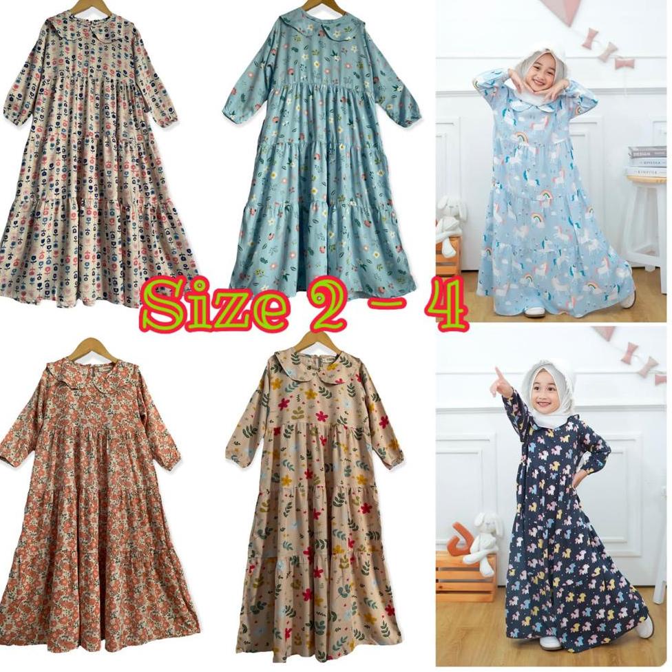 SALE [GROSIR] GAMIS NAIRA 2-4 GAMIS RAYON ANAK NEECA KIDDOS SIZE 2,4 TAHUN
