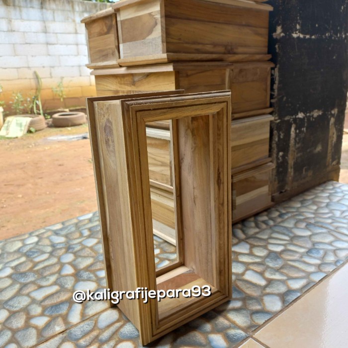 Loster Kayu Jati Lis 2 Muka Depan Belakang Propil