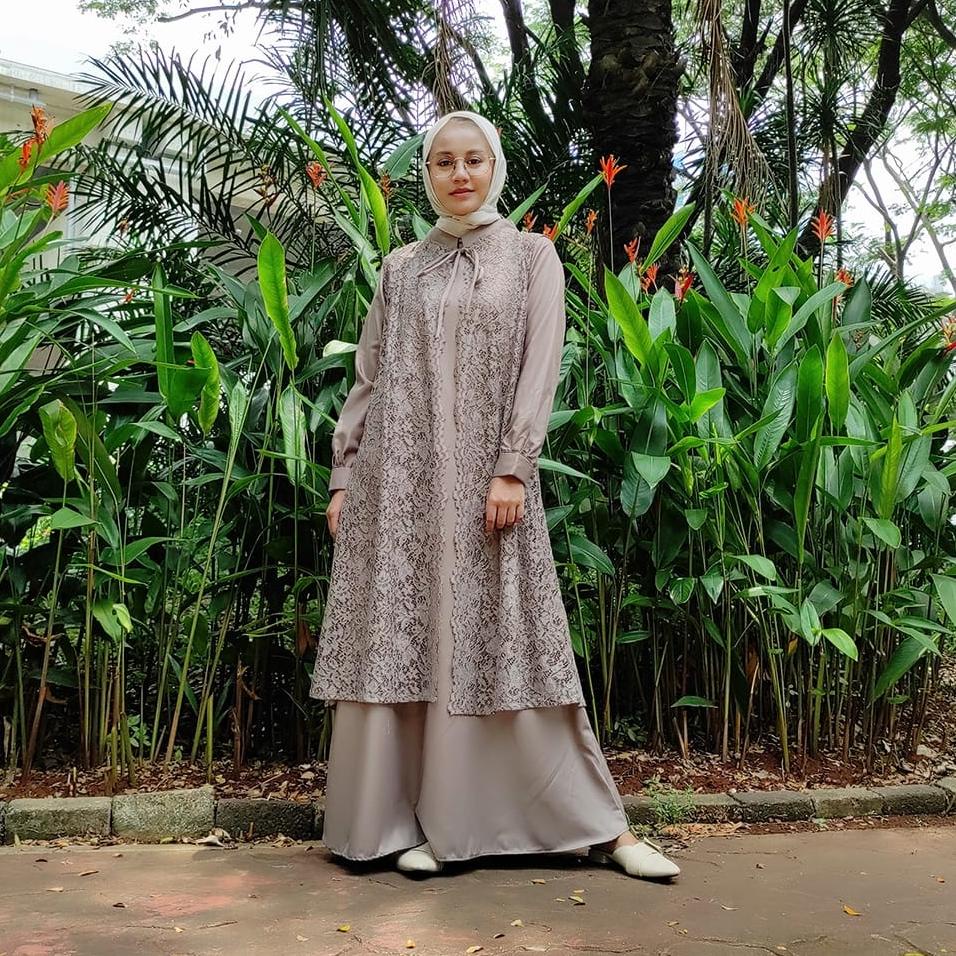 HARGA SPESIAL Gamis JUMBO Set Inner dan Outer 2 in 1 Brukat Mix Toyobo Gamis Party Premium Gamis Pes